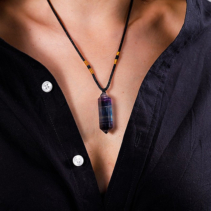 Colier Mani reglabil, cu varf dublu de Fluorit [3]