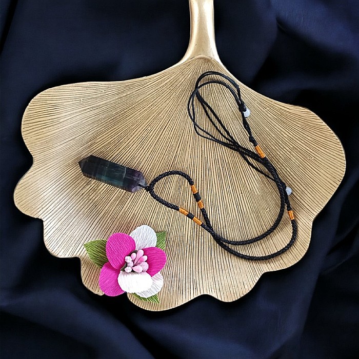 Colier Mani reglabil, cu varf dublu de Fluorit [8]