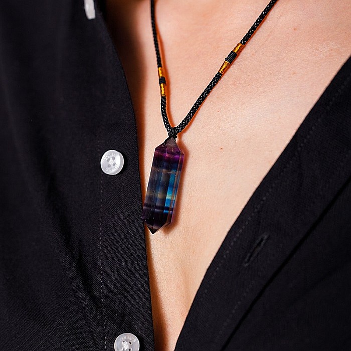 Colier Mani reglabil, cu varf dublu de Fluorit [2]