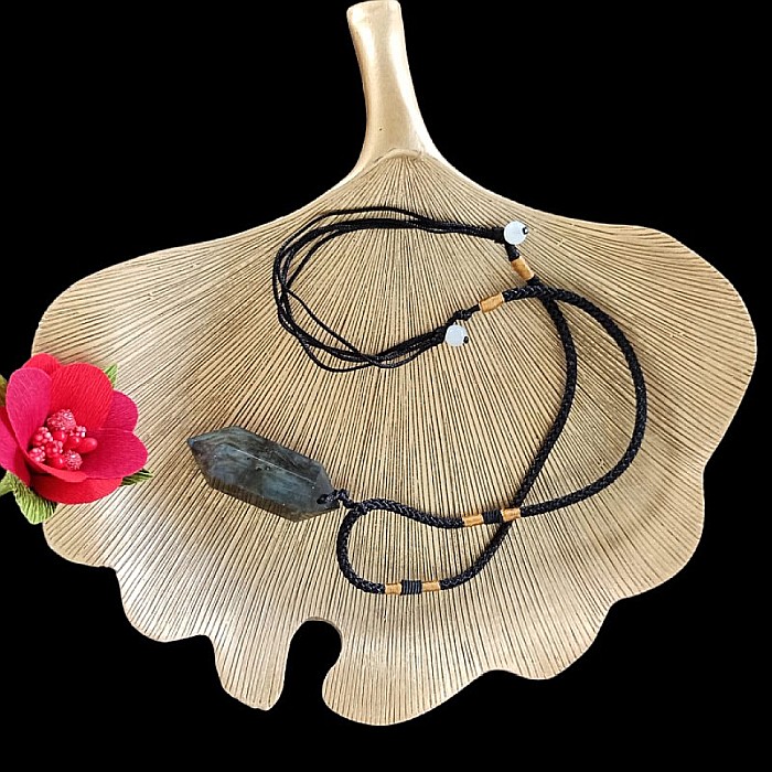 Colier Mani reglabil, cu varf dublu de Labradorit [4]