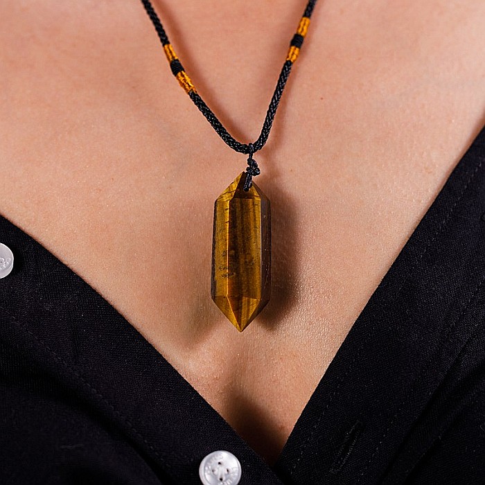 Colier Mani reglabil, cu varf dublu de Ochi de Tigru [8]