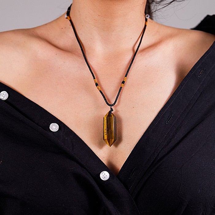 Colier Mani reglabil, cu varf dublu de Ochi de Tigru [3]