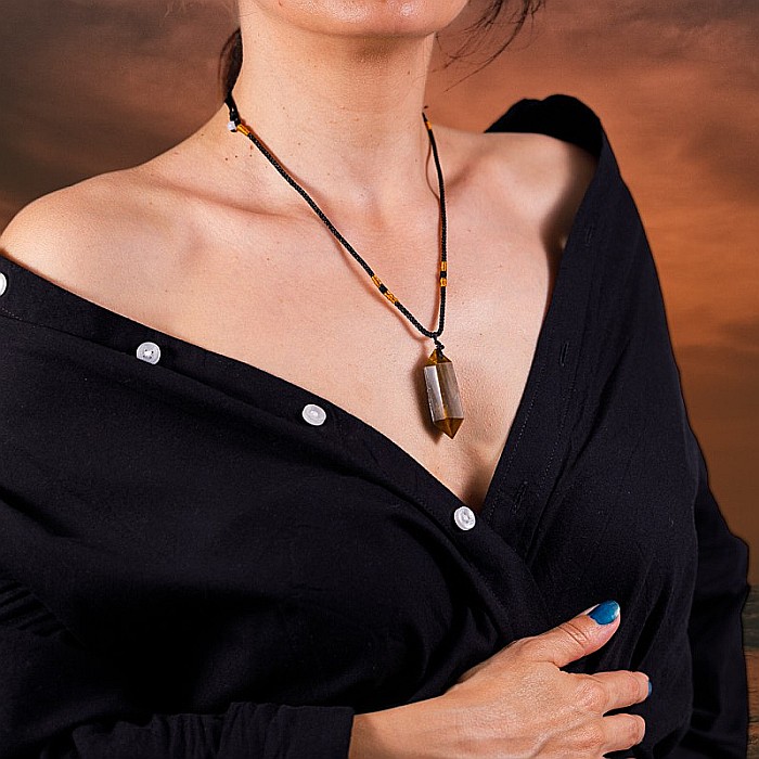 Colier Mani reglabil, cu varf dublu de Ochi de Tigru [7]