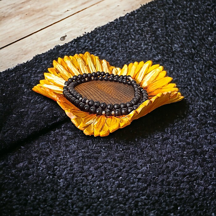 Colier margele barbati Amadi din Agat Negru si Onix cu accesorii din inox si inchidere magnetica [6]