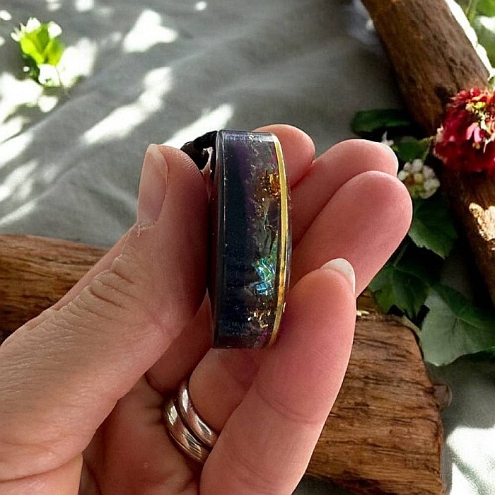 Colier orgonit Etan cu cristale de turcoaz și ochi de tigru - Generator de energie [3]