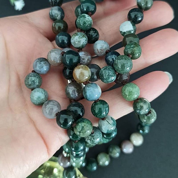 Colier pietre semipretioase Agat Indian, Alisha, cu cristal de Citrin varf dublu [4]