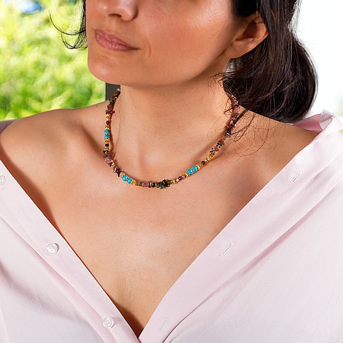 Colier Turmalina Colorata Cipsuri Anand, imbratiseaaza frumusetea naturii [11]