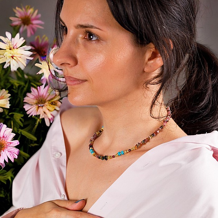 Colier Turmalina Colorata Cipsuri Anand, imbratiseaaza frumusetea naturii [1]