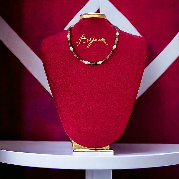 Descopera Magia si Eleganta in Colierul Nostru Unic din Perle Naturale si Cristale de Turmalina Multicolora cu argint [6]