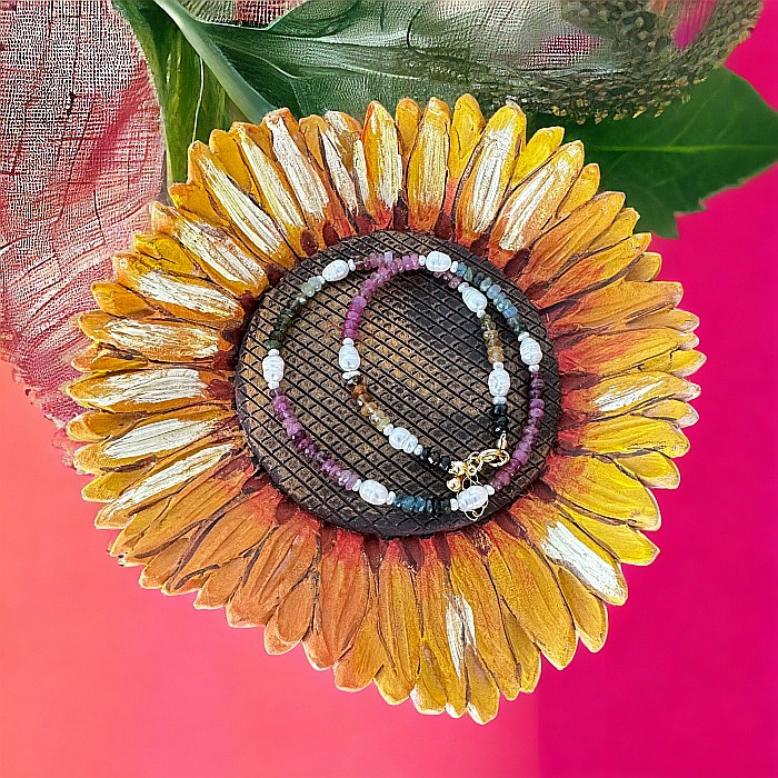 Descopera Magia si Eleganta in Colierul Nostru Unic din Perle Naturale si Cristale de Turmalina Multicolora cu argint [3]