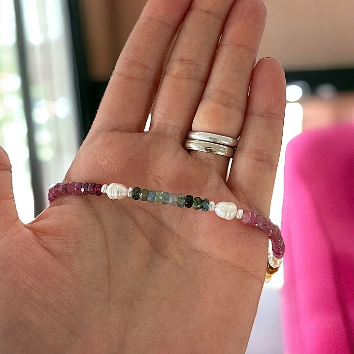 Descopera Magia si Eleganta in Colierul Nostru Unic din Perle Naturale si Cristale de Turmalina Multicolora cu argint [8]