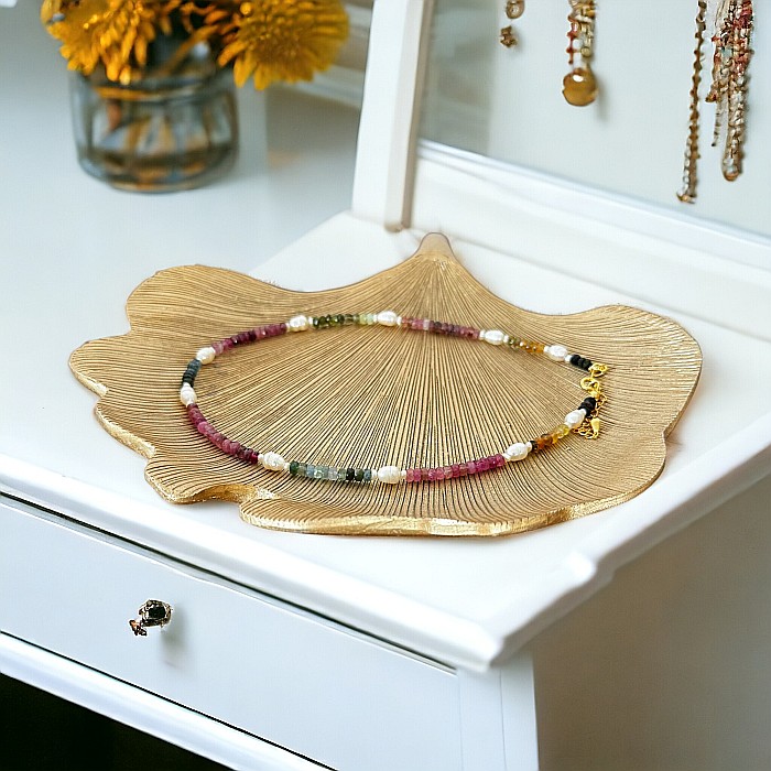 Descopera Magia si Eleganta in Colierul Nostru Unic din Perle Naturale si Cristale de Turmalina Multicolora cu argint [2]