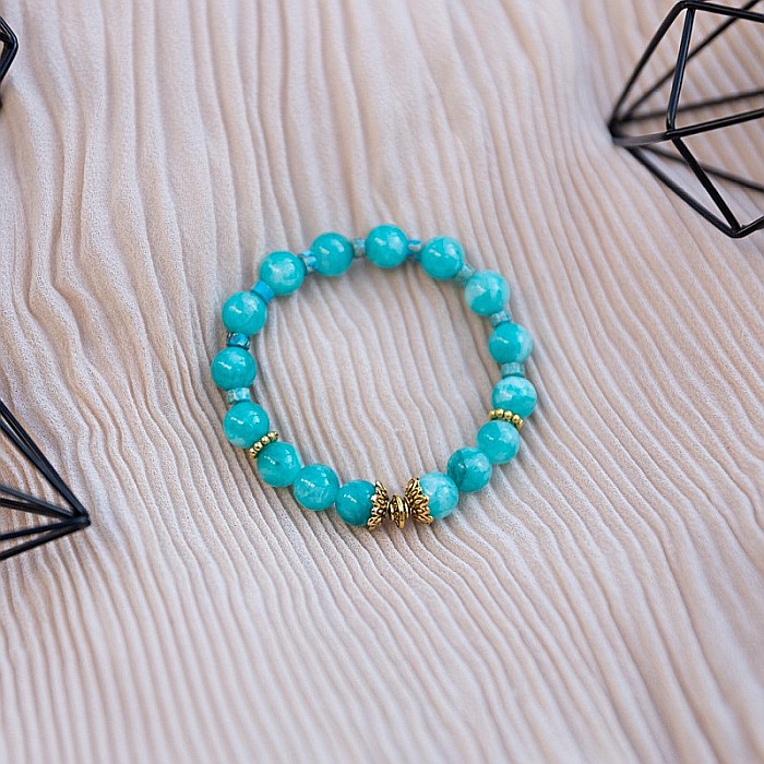 Florena, bratara femei handmade din cristale de Amazonit [5]