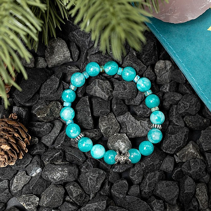 Florena, bratara femei handmade din cristale de Amazonit [2]