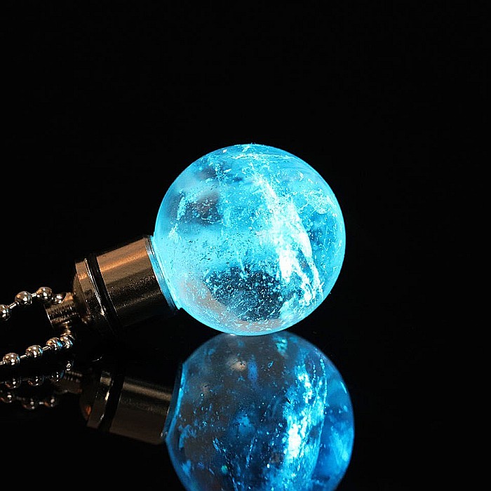 Lant cu pandantiv din Cuart Transparent Yani, cu Lumina LED, culori diferite [2]