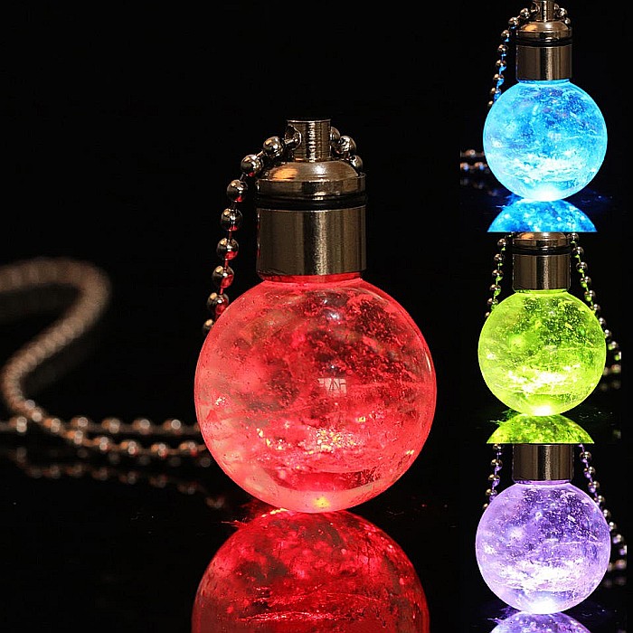 Lant cu pandantiv din Cuart Transparent Yani, cu Lumina LED, culori diferite [4]