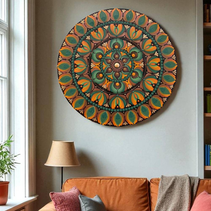 Mandala „Ecou al Pamantului” – Armonia naturii in culori terestre, 40 cm [6]
