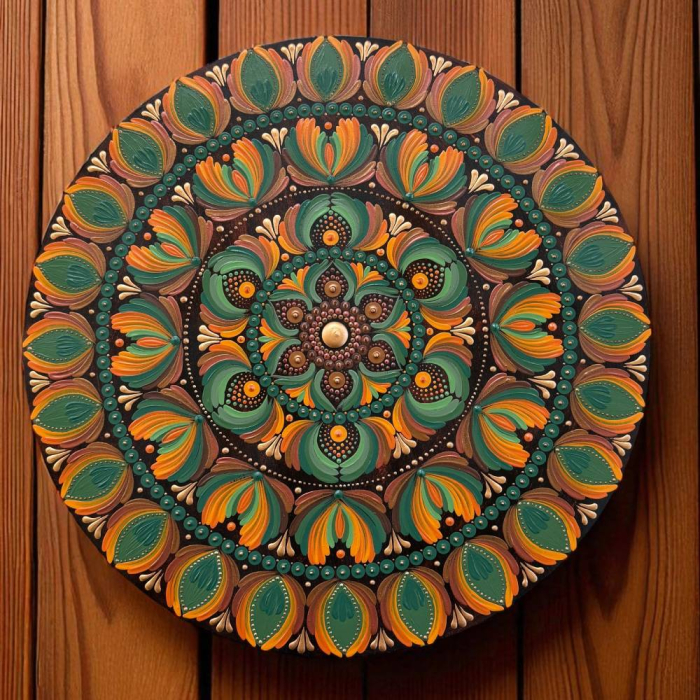 Mandala „Ecou al Pamantului” – Armonia naturii in culori terestre, 40 cm [3]