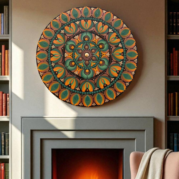 Mandala „Ecou al Pamantului” – Armonia naturii in culori terestre, 40 cm [7]