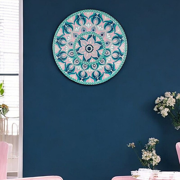 Mandala pictata manual in culorile zodiei Balanta, 30 cm [1]