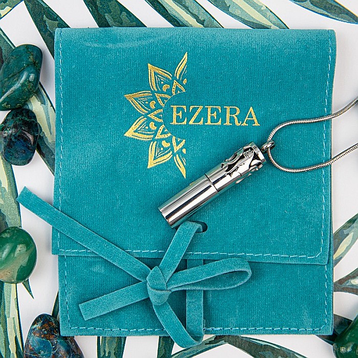 Medalion Cilindric Pentru Aromaterapie CAT, cu Lant Snake din Otel Inoxidabil, 25 cm [9]