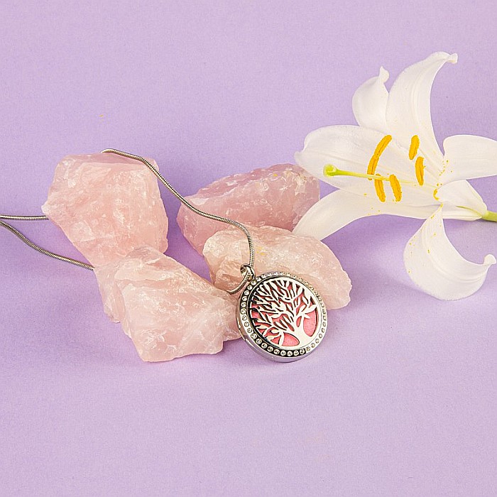 Medalion Difuzare Uleiuri Esentiale, Aromaterapie COPACUL VIETII cu Lant Snake, din Otel Inoxidabil, 2.5 cm [1]