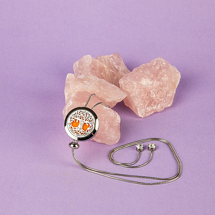 Medalion Difuzor Uleiuri Esentiale, Aromaterapie, COPACUL VIETII, cu Lant Snake din Otel Inoxidabil, 52.5 cm [4]