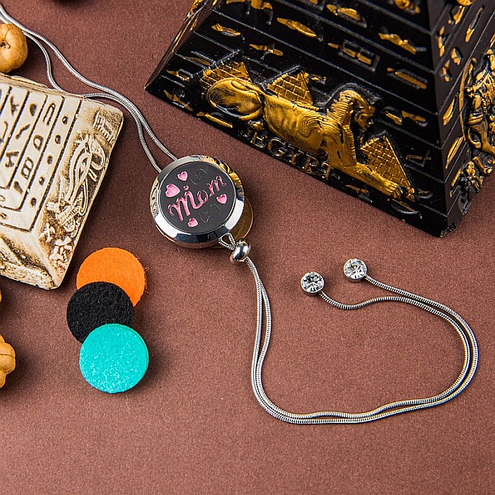 Medalion Difuzor Uleiuri Esentiale, Aromaterapie, Mom, cu Lant Snake din Otel Inoxidabil, 52.5 cm [5]