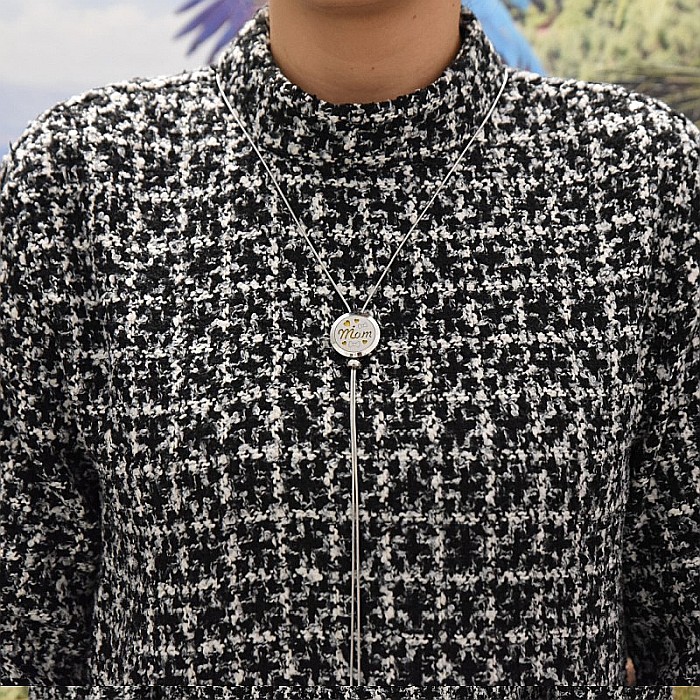 Medalion Difuzor Uleiuri Esentiale, Aromaterapie, Mom, cu Lant Snake din Otel Inoxidabil, 52.5 cm [9]