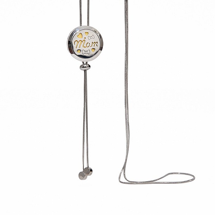 Medalion Difuzor Uleiuri Esentiale, Aromaterapie, Mom, cu Lant Snake din Otel Inoxidabil, 52.5 cm [6]