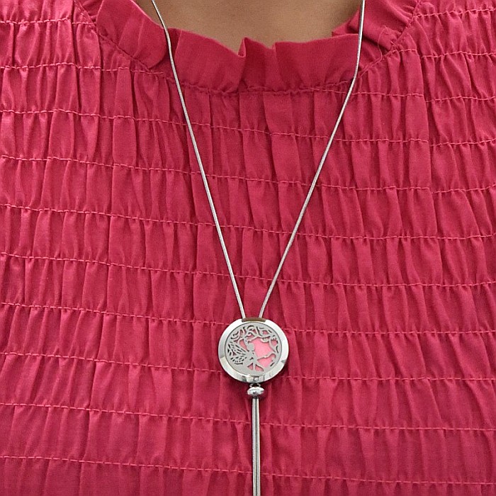 Medalion Difuzor Uleiuri Esentiale, Aromaterapie, TINKER BELL, cu Lant Snake din Otel Inoxidabil, 52.5 cm [7]