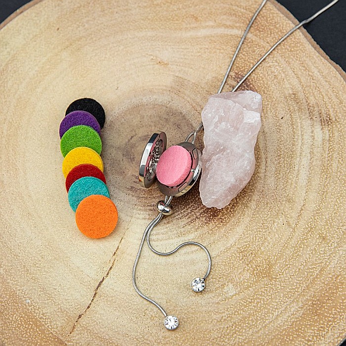 Medalion Pentru Aromaterapie COPACUL VIETII INIMA, cu Lant Snake din Otel Inoxidabil, 52.5 cm [5]