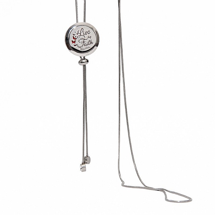 Medalion Pentru Aromaterapie LIVE by FAITH, cu Lant Snake din Otel Inoxidabil, 52.5 cm [4]