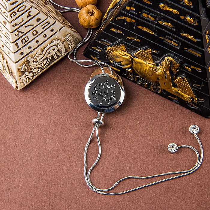 Medalion Pentru Aromaterapie LIVE by FAITH, cu Lant Snake din Otel Inoxidabil, 52.5 cm [3]