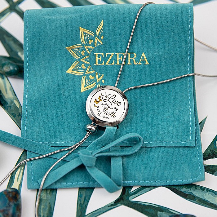 Medalion Pentru Aromaterapie LIVE by FAITH, cu Lant Snake din Otel Inoxidabil, 52.5 cm [6]