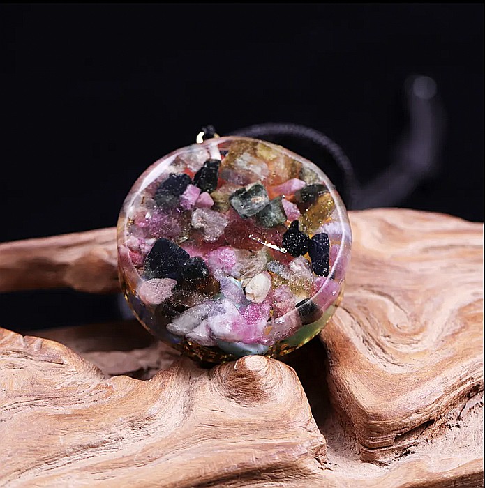 Orgonit cu simbolul OM, cristale 7 Chakre si Turmalina, Generator de Energie, pentru Yoga si Meditatie [6]