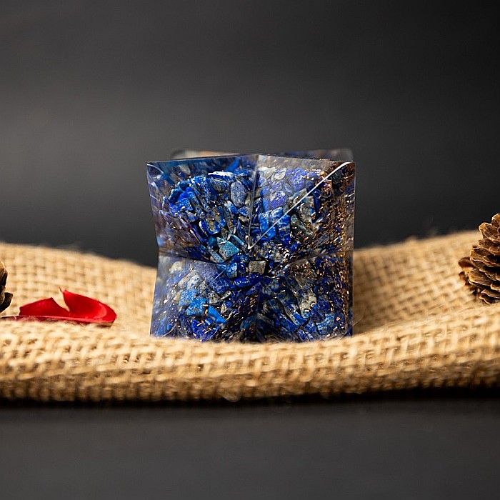 Orgonit Merkaba, pietre semipretioase Lapis Lazuli, 6cm [4]