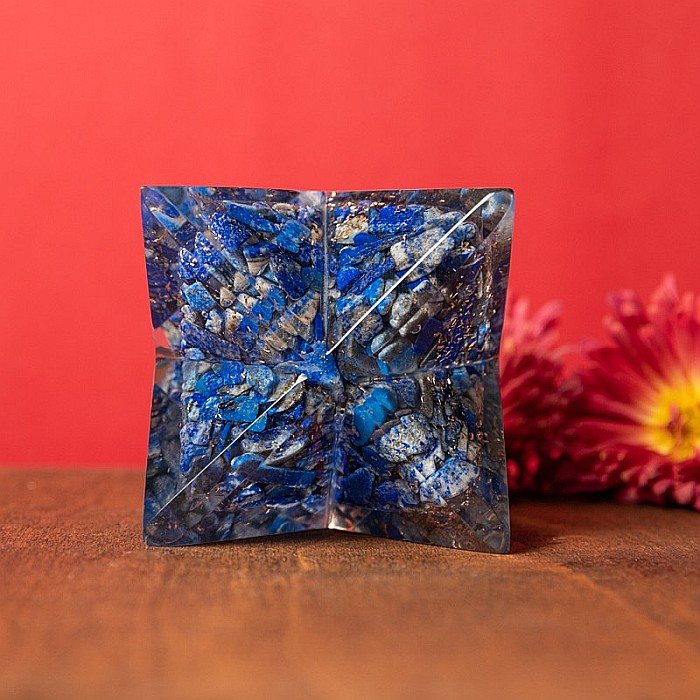 Orgonit Merkaba, pietre semipretioase Lapis Lazuli, 6cm [3]