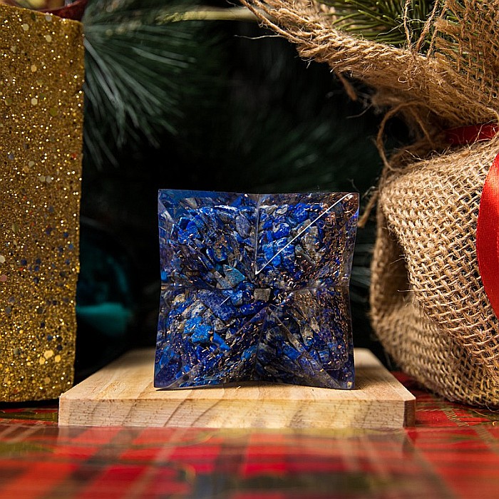 Orgonit Merkaba, pietre semipretioase Lapis Lazuli, 6cm [7]