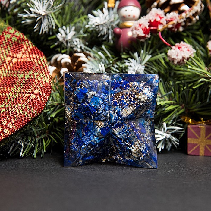 Orgonit Merkaba, pietre semipretioase Lapis Lazuli, 6cm [9]