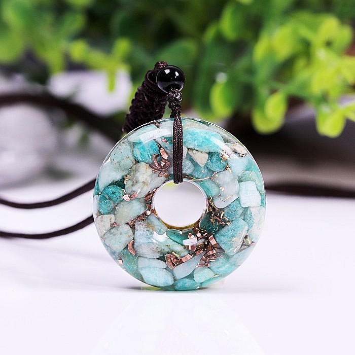 Pandantiv Cristale Amazonit Orgonic Nayan cu Spirala de Cupru [1]