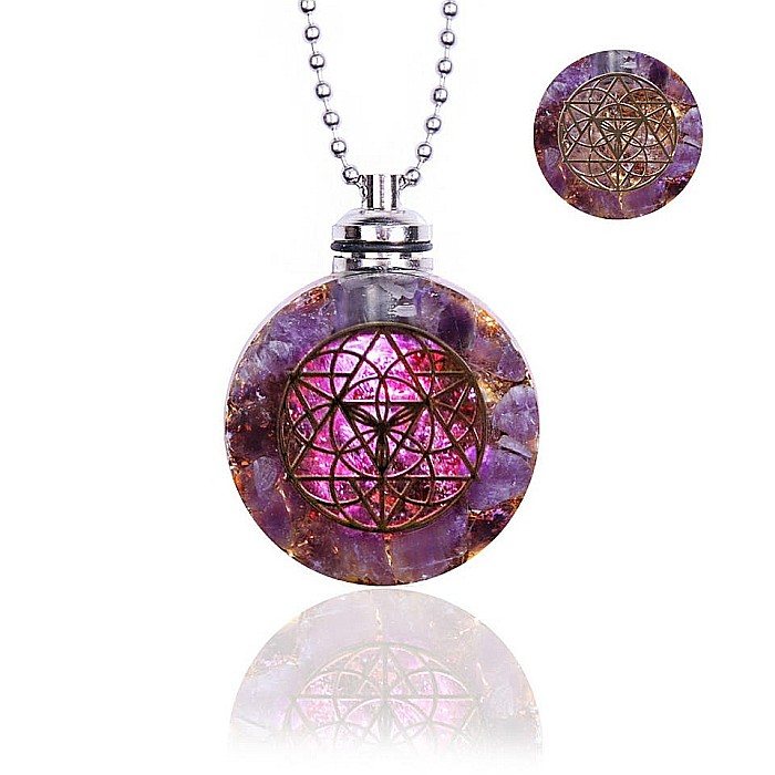 Pandantiv orgonit din Ametist cu lumina LED, Andor, simbol Samanta Vietii [5]