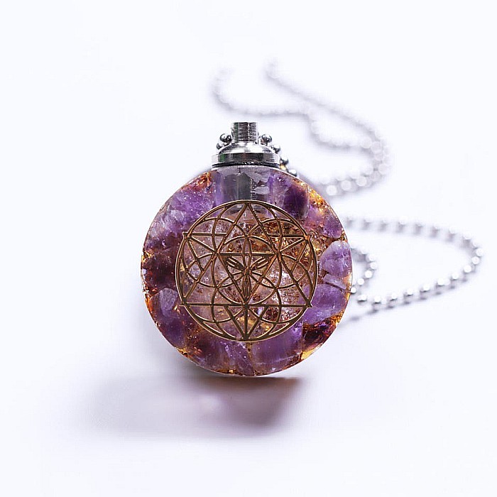 Pandantiv orgonit din Ametist cu lumina LED, Andor, simbol Samanta Vietii [4]