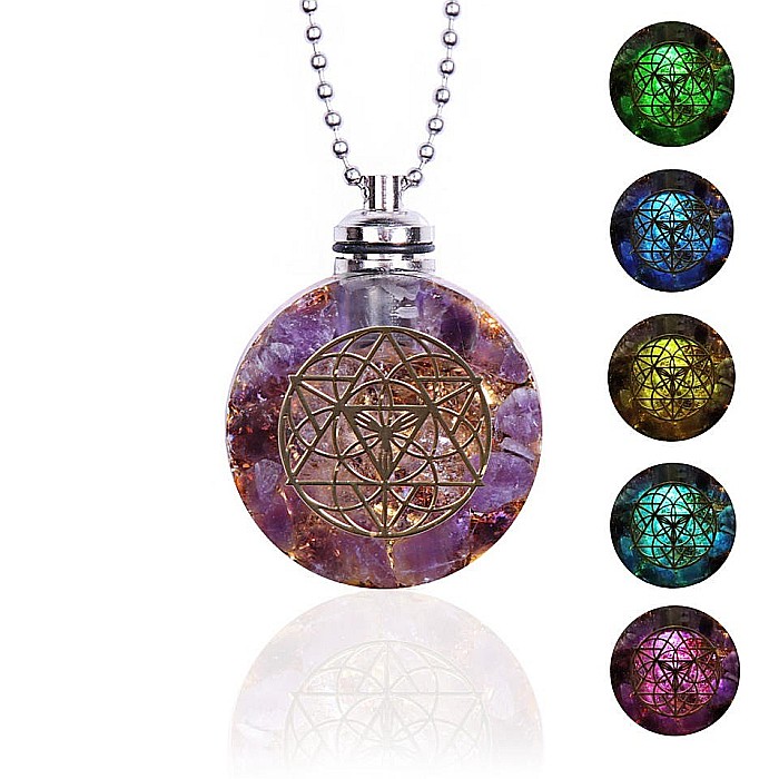 Pandantiv orgonit din Ametist cu lumina LED, Andor, simbol Samanta Vietii [3]