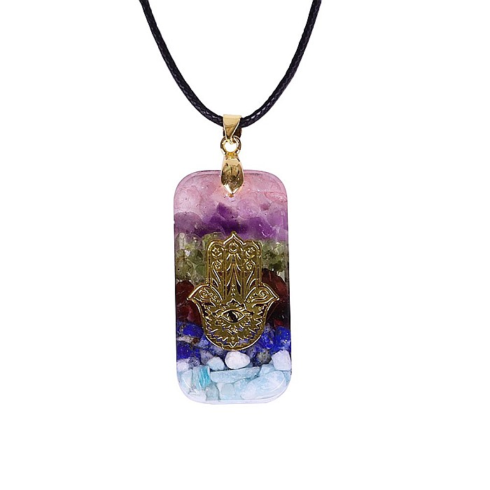 Pandantiv orgonit Janette cu mana Fatimei din cristale semipretioase [5]