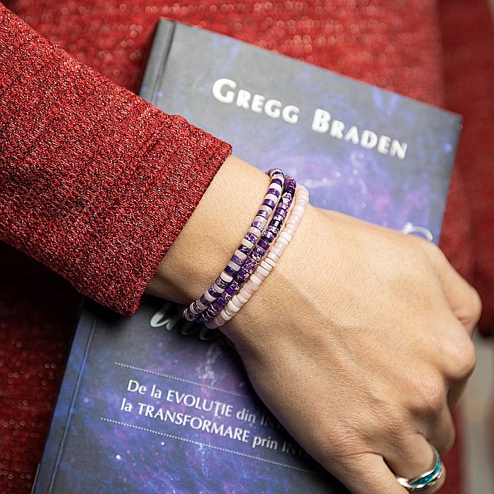 Set 3 bratari handmade Esther din piatra naturala de Jasp Sediment Marin si Cuart Roz [1]