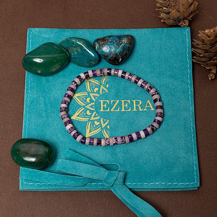 Set 3 bratari handmade Esther din piatra naturala de Jasp Sediment Marin si Cuart Roz [11]