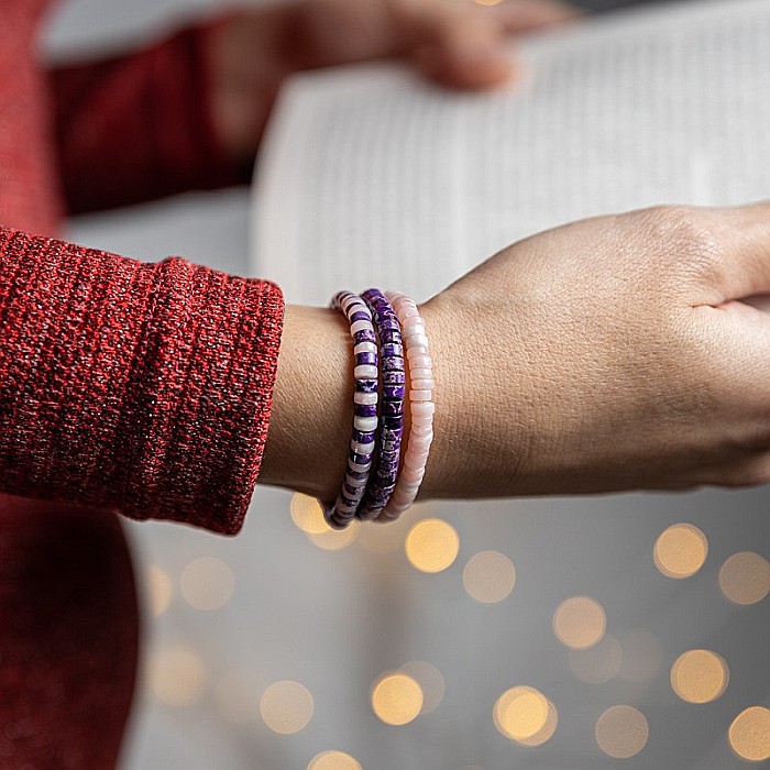 Set 3 bratari handmade Esther din piatra naturala de Jasp Sediment Marin si Cuart Roz [13]