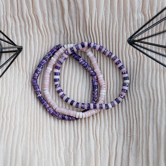 Set 3 bratari handmade Esther din piatra naturala de Jasp Sediment Marin si Cuart Roz [12]