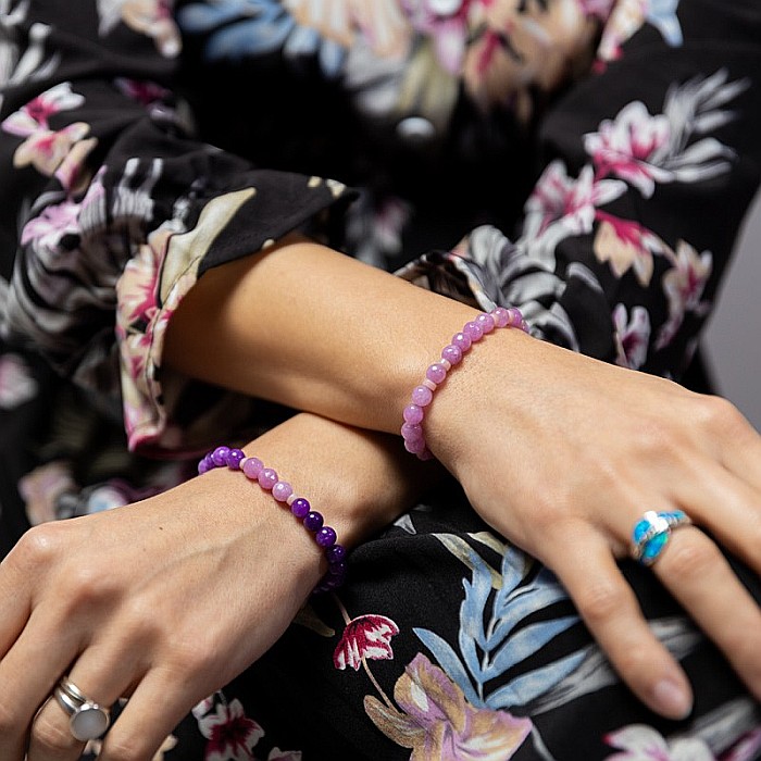 Set bratari handmade Kami pentru femei, din pietre semipretioase de Jad Lila Fatetat si Jad Mov [4]